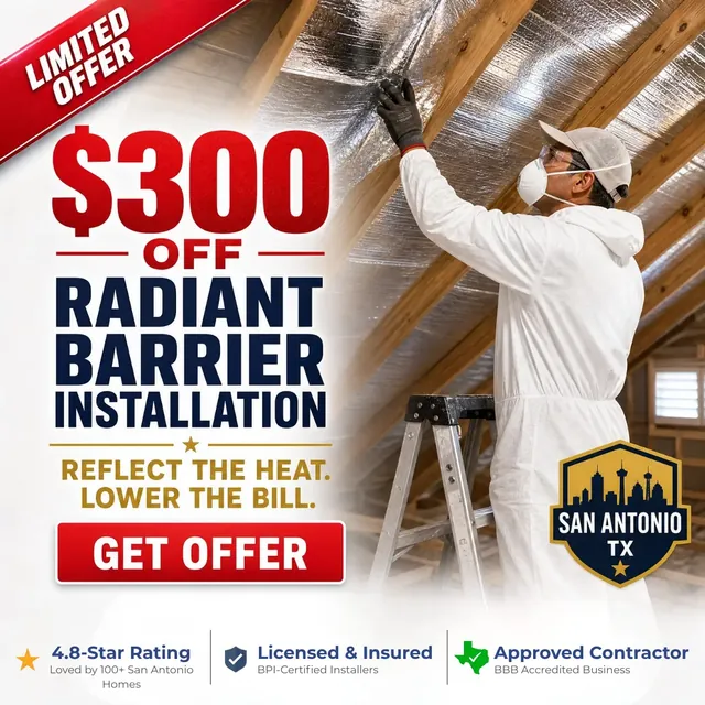 $300 off radiant barrier installation ad