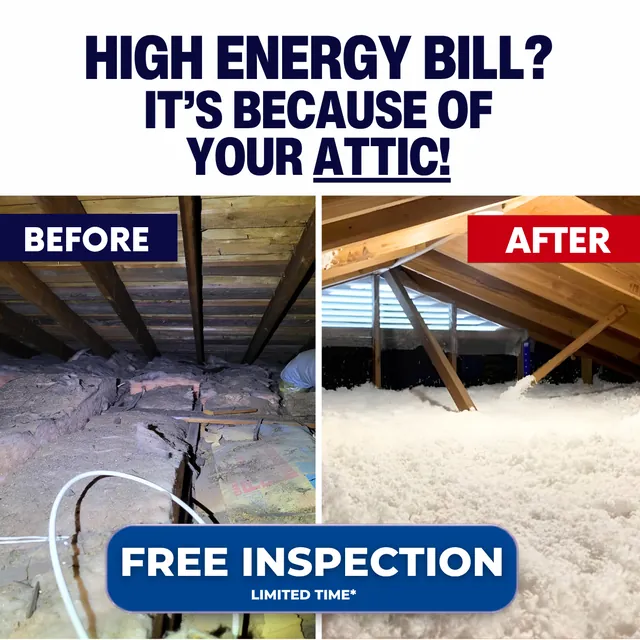 High energy bill before and after attic ad